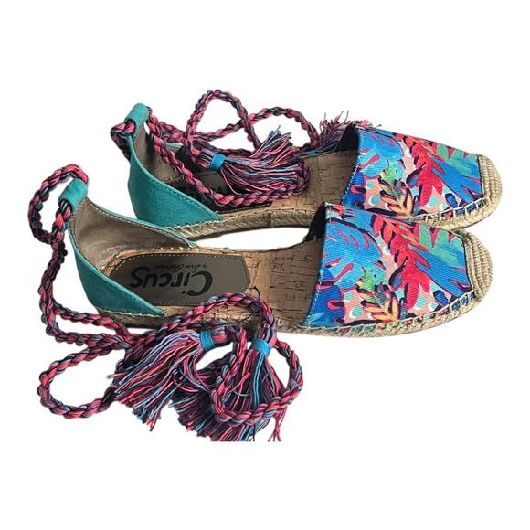 Circus Sam Edelman Lace Up Espadrille Flats Sandals Ballet Tropical 6 - Picture 10 of 10